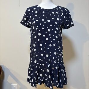 ZARA Trafaluc Navy Polka Dot Mini Dress | Women’s Small